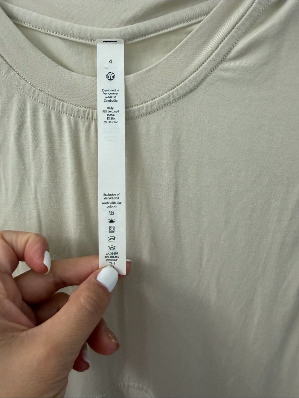 Lululemon Modal-Silk Blend Tie-Front Yoga Tank Top Natural Ivory (Size 4) - Picture 6 of 8